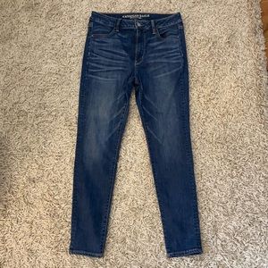 American Eagle blue skinny jeans high rise